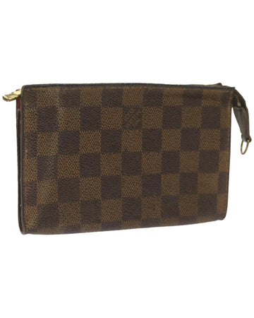 Damier Ebene Marais Pouch with LV Logo
