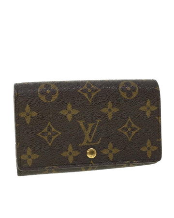 Monogram Canvas Wallet with Button Clasp