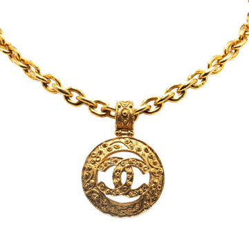 Gold Metal Coco Mark Necklace by Luxury Designer