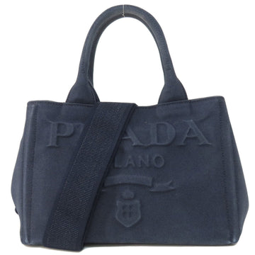 Navy Canvas Handbag with Shoulder Strap - Good Condition
