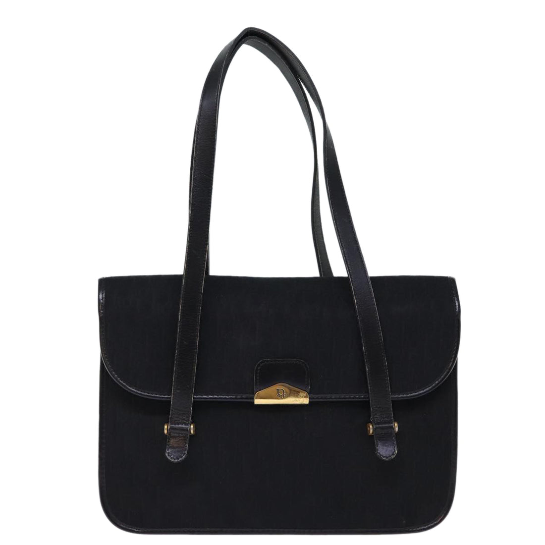 Black Canvas Shoulder Bag with Versatile Style