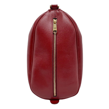 Red Leather Clutch with Dust Bag