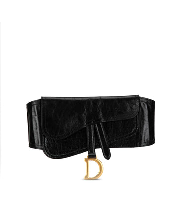 Lambskin Crinkled Saddle Belt Bag