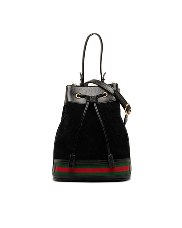 Gucci 1955 Horsebit Small Bucket Bag in Black Leather