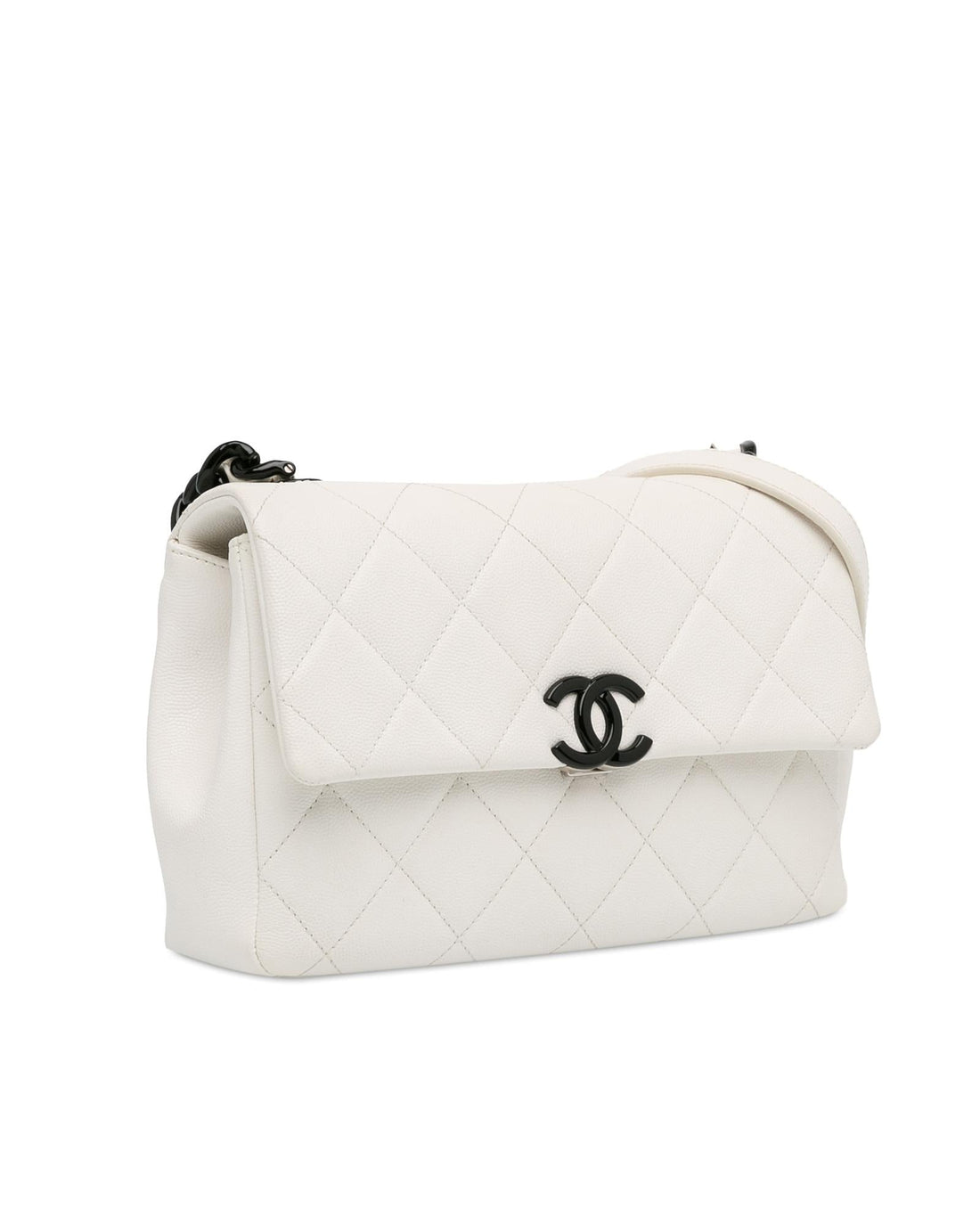 Chanel 19 Bag White Caviar Leather Crossbody Bag