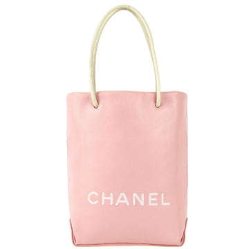 Chanel 1989-1991  * Essential Tote Bag Pink White Calfskin
