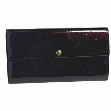 LOUIS VUITTON Long Wallet Purse M93524 Monogram Vernis Amarrant Portefeuille Sarah Vernis With 2-fold zipper Women Used