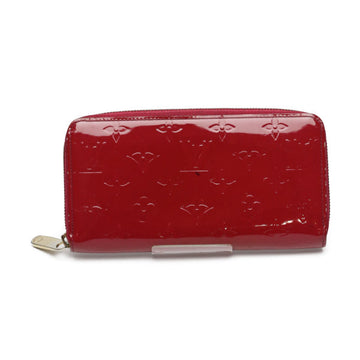 LOUIS VUITTON Long Wallet Purse M61379 Monogram Vernis Magenta Zip Around Vernis Zippy wallet Women Used