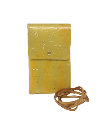Patent Leather Beige Wallet with Shoulder Strap - LV Auth