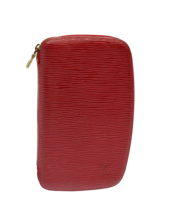 Epi Leather Red Wallet with Agenda Features