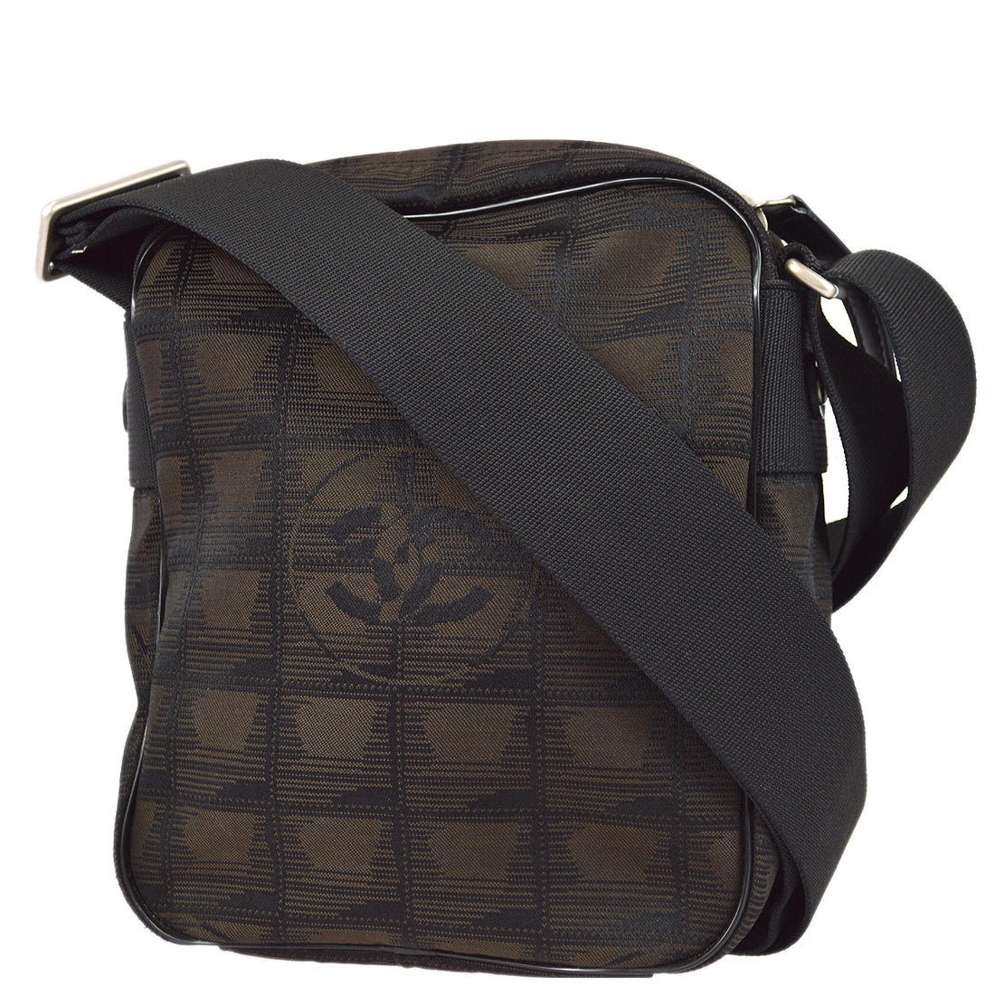 Chanel 2006-2008 Brown Jacquard New Travel Line Shoulder Bag