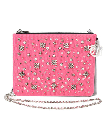 Canvas Chain Shoulder Bag/Clutch/Pouch in Pink/Black by Dior