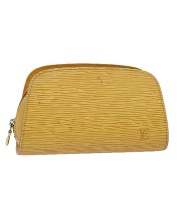 Yellow Epi Leather Pouch with Surface Frubbing and Scratches