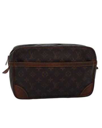LOUIS VUITTON Pochette Voyage Monogram Canvas Clutch Brown