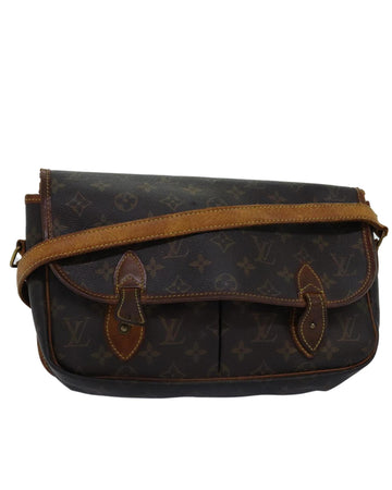 LOUIS VUITTON Postman Shoulder Bag Brown Canvas Leather