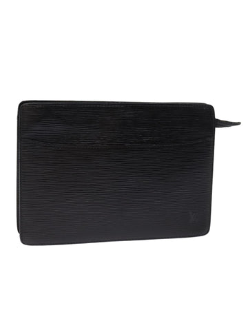 LOUIS VUITTON Pochette Voyage Epi Leather Clutch Black