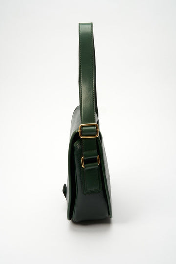 Vintage Celine Green Crossbody Leather Bag