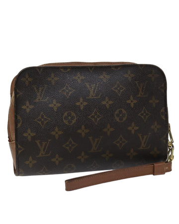 Louis Vuitton Monogram Cosmetic Pouch Brown Canvas Leather