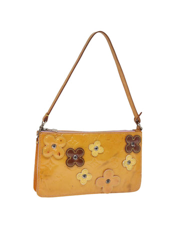 LOUIS VUITTON Pochette Accessoires Epi Leather Wallet Yellow Floral