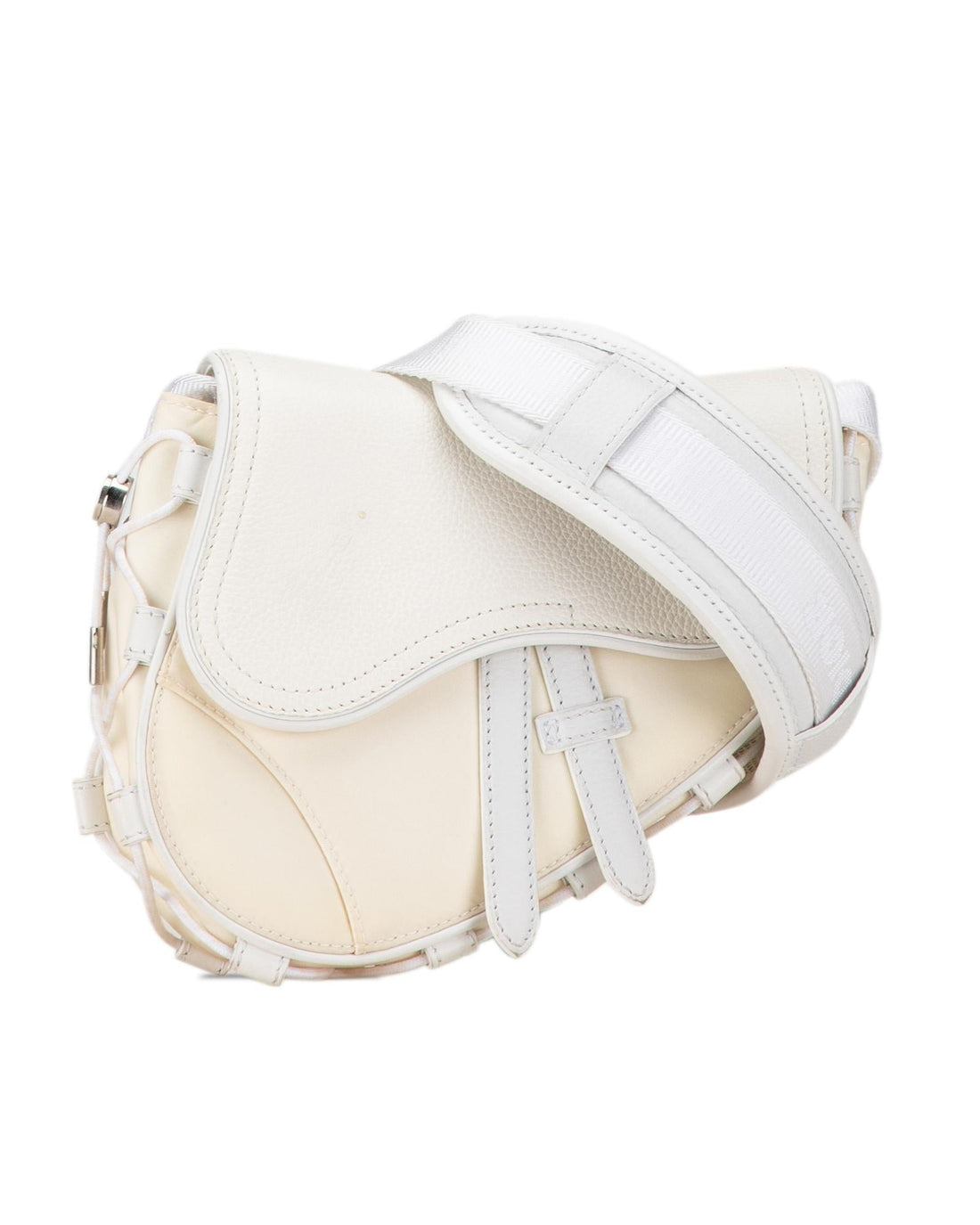 Dior Saddle Bag White Leather Crossbody