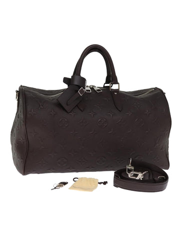 LOUIS VUITTON Keepall Bandouliere 55 Travel Bag Brown Monogram Embossed Leather M41416