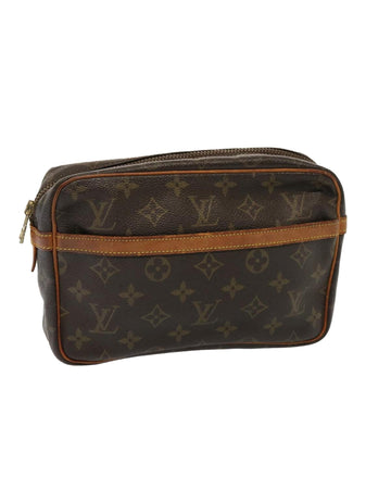 Monogram Canvas Clutch Bag with Storage Smell and Rubbing Marks