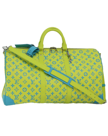 LOUIS VUITTON Keepall Bandoulire 50 Neon Yellow Monogram Canvas Travel Bag
