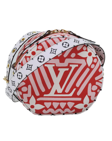 LOUIS VUITTON LV Circle Shoulder Bag Red White Pink Monogram Leather