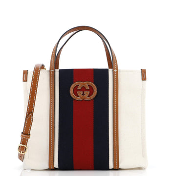 Interlocking G Web Tote Canvas Small