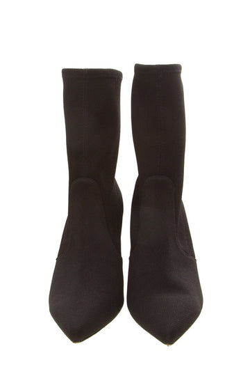 Stuart Weitzman Black Knit Heeled Booties SZ 8.5