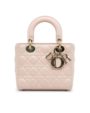 Dior Lady Dior Small Quilted Lambskin Leather Top Handle Bag