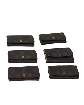 Louis Vuitton Key Holder Keychain Brown Leather Snap Closure