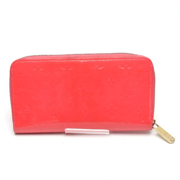 LOUIS VUITTON Long Wallet Purse M93202 Monogram Vernis Rose rich Zip Around Vernis Zippy wallet Women Used