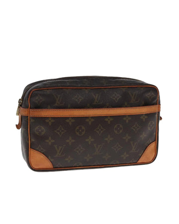 Monogram Canvas Clutch Bag with Multiple Compartments