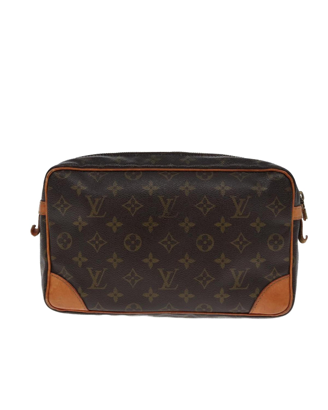 Monogram Canvas Clutch Bag with Multiple Compartments