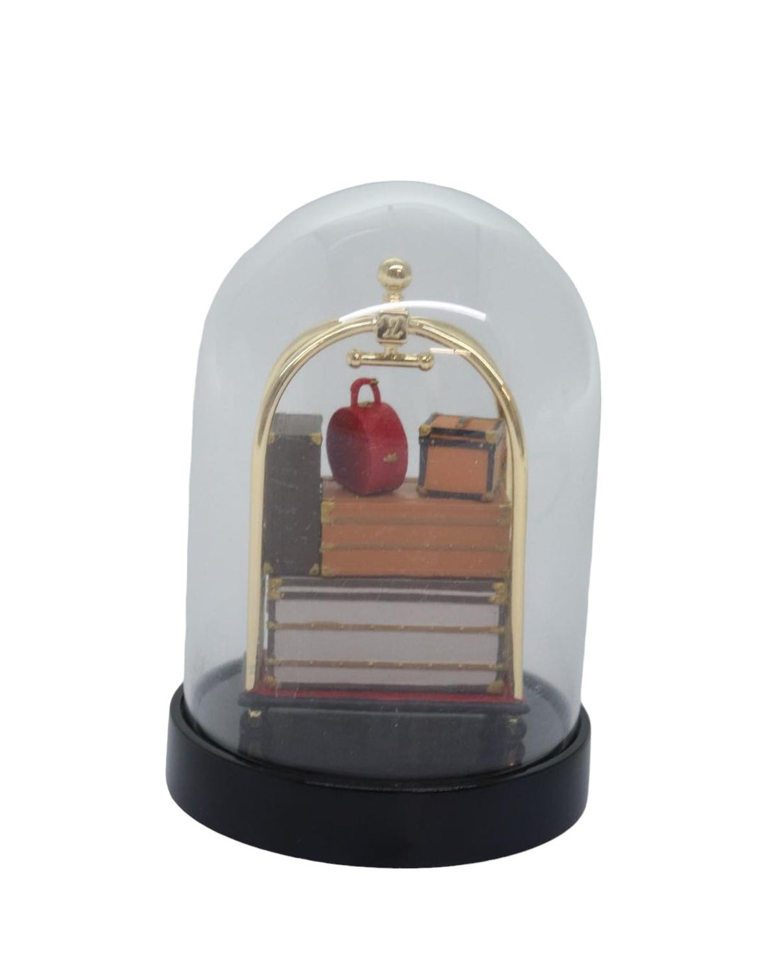 Baggage Cart Snow Globe in Clear Glass