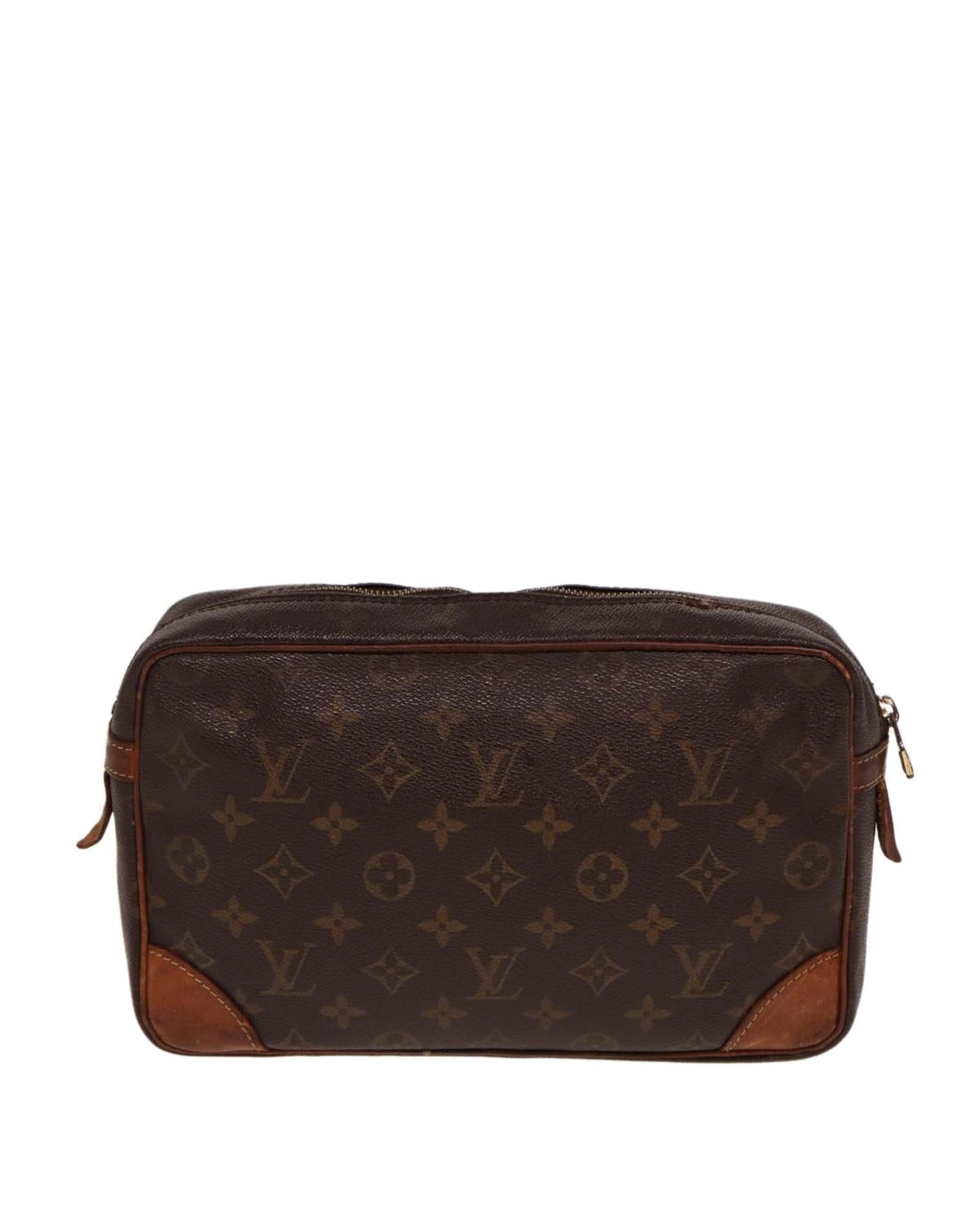 Monogram Canvas Clutch Bag with Multiple Pockets