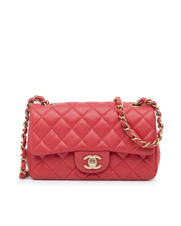 Lambskin Rectangular Single Flap Bag