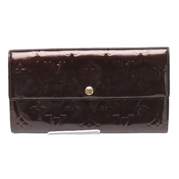 LOUIS VUITTON Long Wallet Purse M93524 Monogram Vernis Amarrant Long wallet with 2-fold zipper Vernis Portefeuille Sarah Women Used