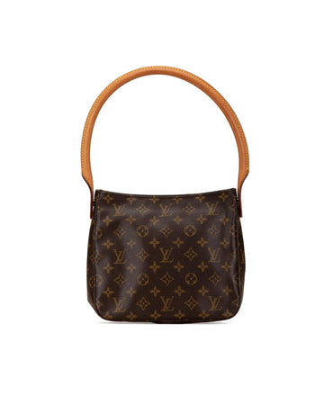 Monogram Canvas Shoulder Bag with Rolled Leather Strap