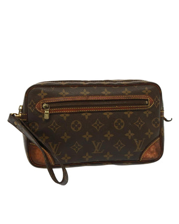 Monogram Canvas Clutch Bag with Zip Closure