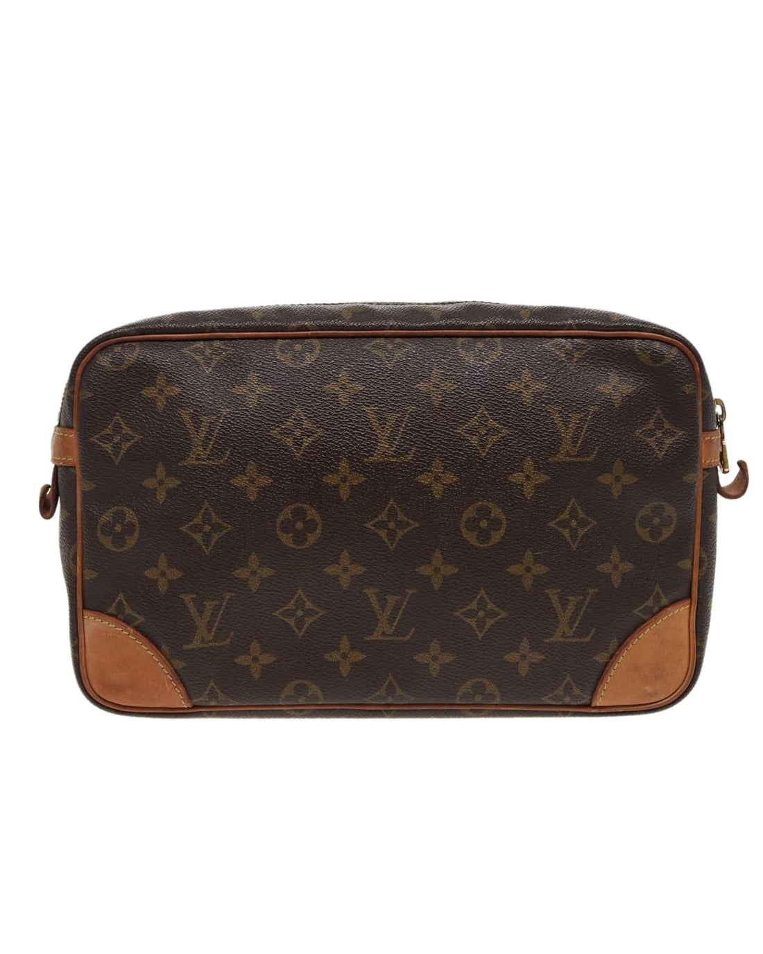 Monogram Canvas Clutch Bag with Multiple Pockets