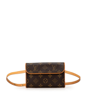 Monogram Canvas Pochette with Vachetta Leather Trim and Magnetic Snap Closure