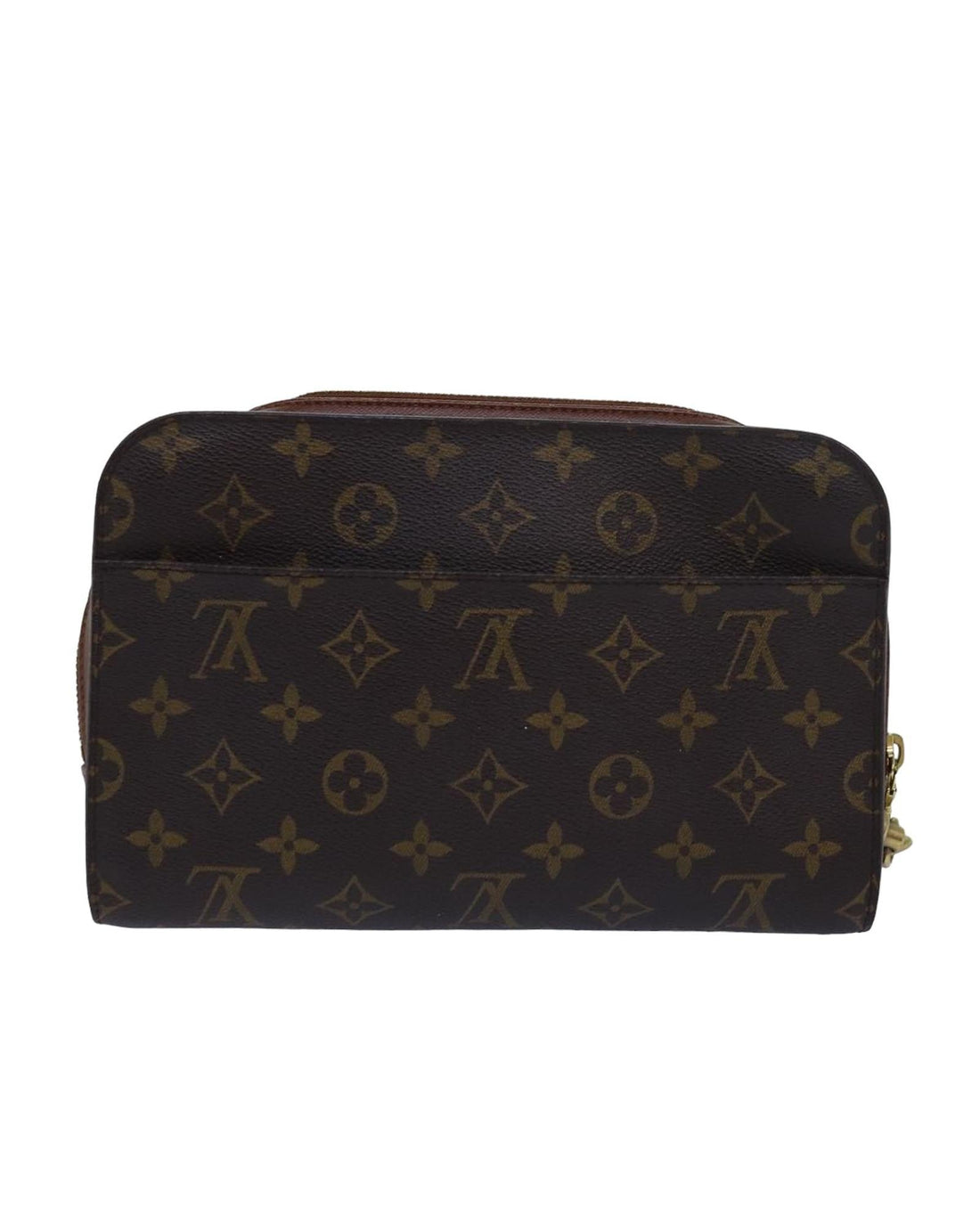 Monogram Canvas Clutch Bag with Zip Closure