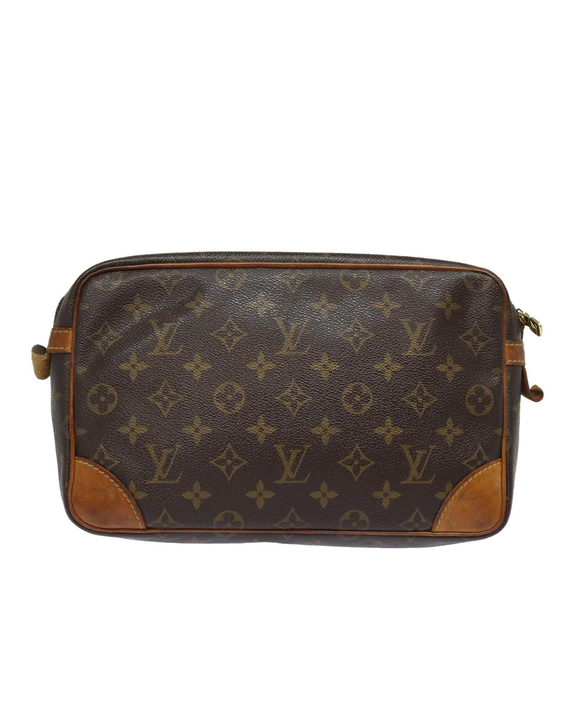 Monogram Canvas Clutch Bag with Multiple Pockets