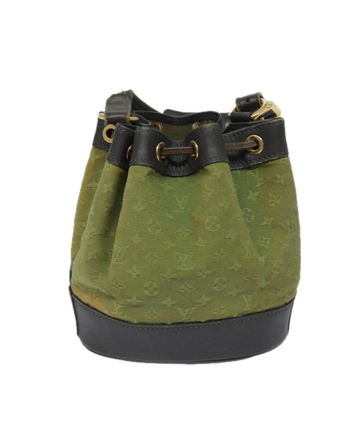 Monogram Mini Canvas Tote Bag with Khaki Accents
