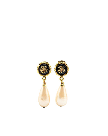 Pearl Clover Drop Earrings