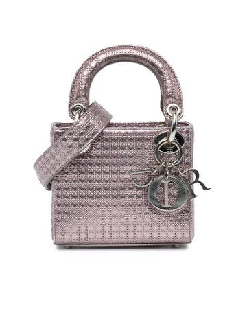 Dior Lady Dior Small Cannage Lambskin Leather Top Handle Bag Pink YMSE6P53A98PINSP