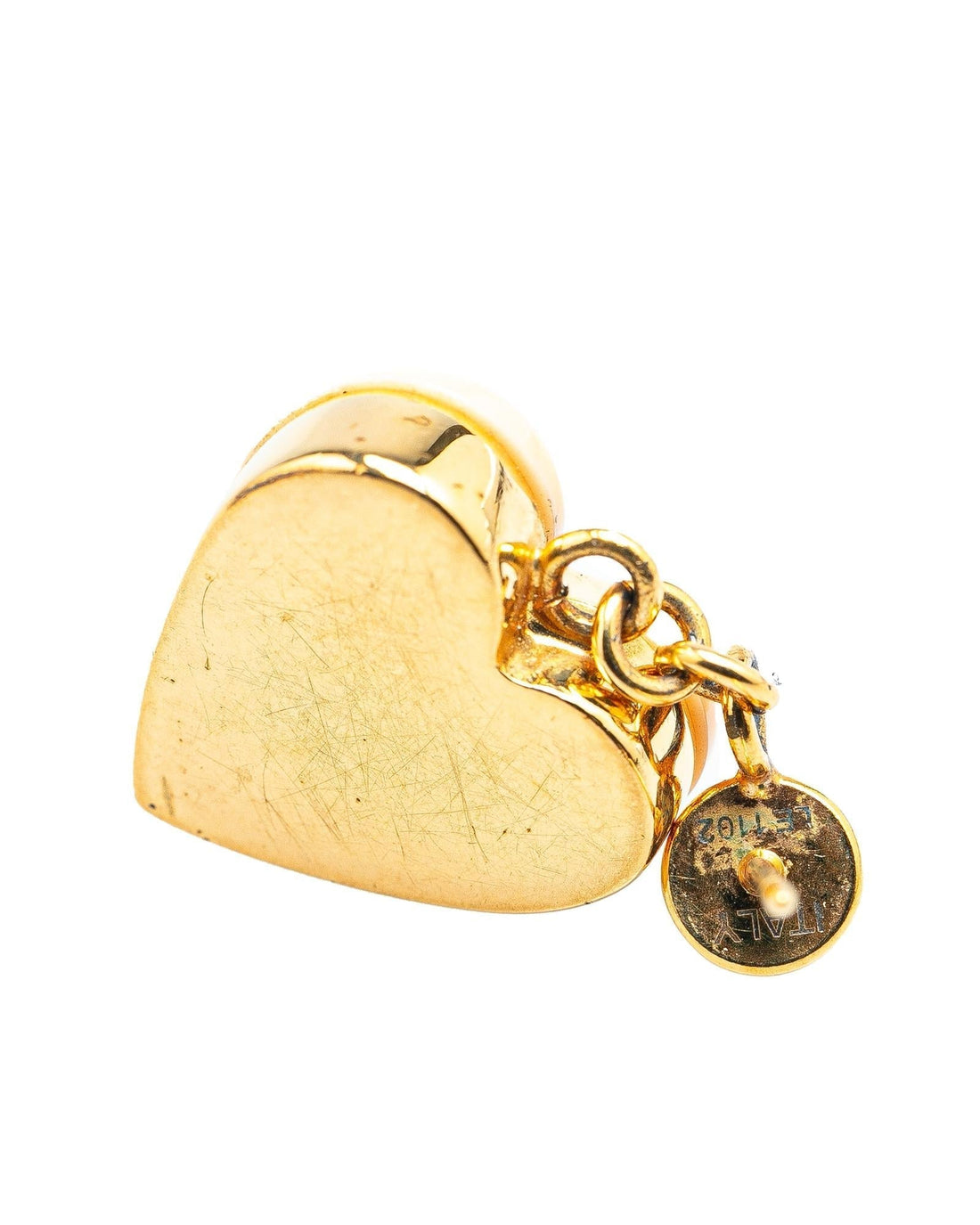 Brass and Resin Heart Drop Push Back Earrings