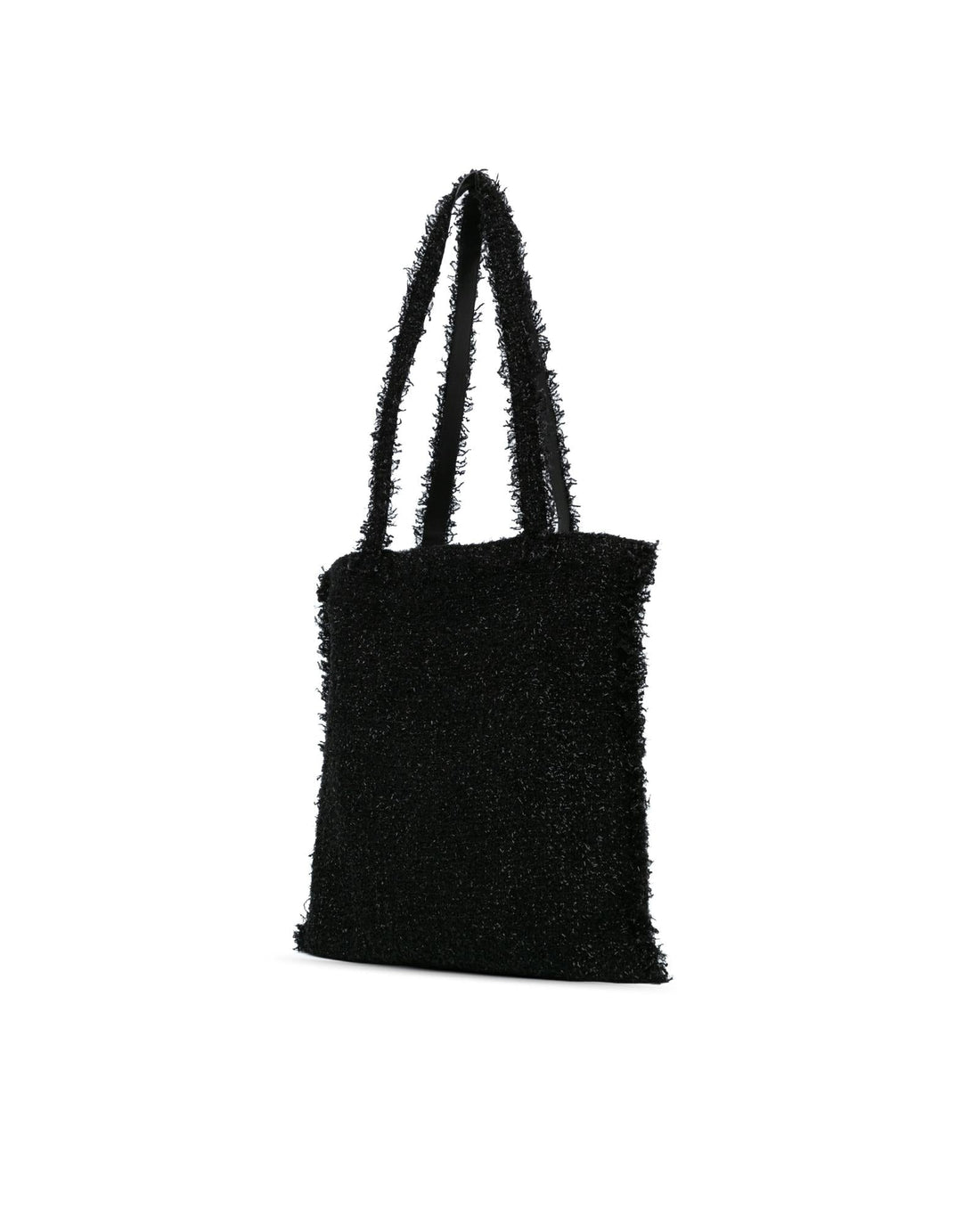 Large Resin Embellished Tweed Robot Shopping Tote with Interior Slip Pocket